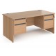 Harlow Panel End Straight Desk with 2 x Two Drawer Pedestals